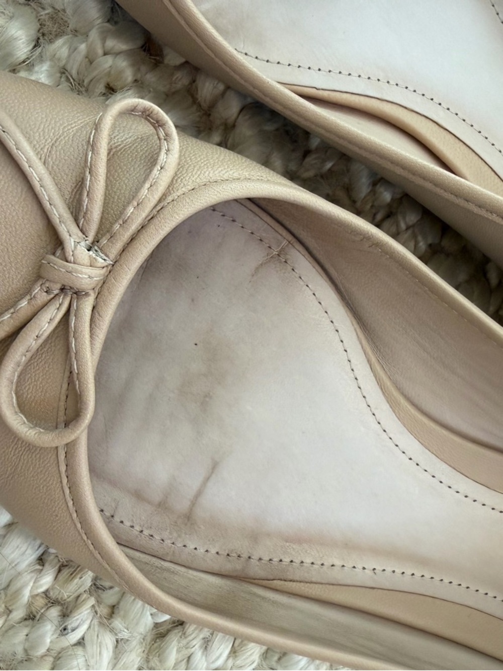 Porte & Paire (Net-A-Porter) Women’s Nude Ballet Flats with Bow - Picture 8 of 8